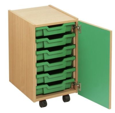 An image of Smartie 6 Mobile Classroom Storage Cupboard - Coloured Storage