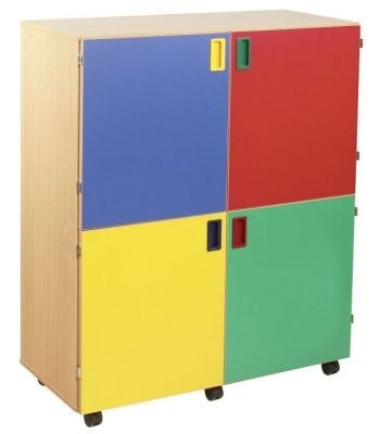 An image of Smartie 36 Mobile Classroom Cupboard - Coloured Storage