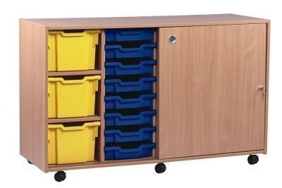 An image of Multi Tray Storage Unit 3 - Shallow Storage Trays for Schools