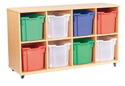 An image of Aztec Quad Two High Jumbo Storage - Jumbo Storage Trays for School...