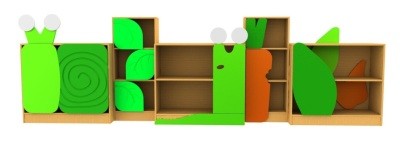 An image of Snail and Slugs Bookcase Set - Novelty Book Storage