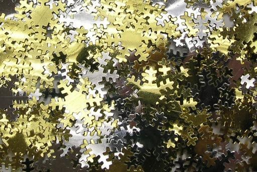 An image of Gold, Silver & White Snowflakes