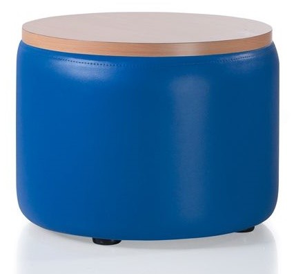 An image of E- Link Round Stool with a Wooden top