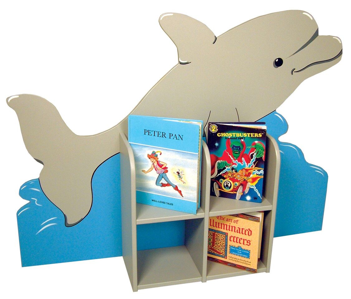 An image of Single Sided Dolphin Bookcase - Novelty Book Storage