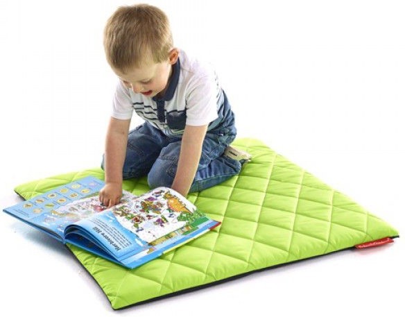 An image of Sayu Quilted Square Mats - Set of Four - Soft Play