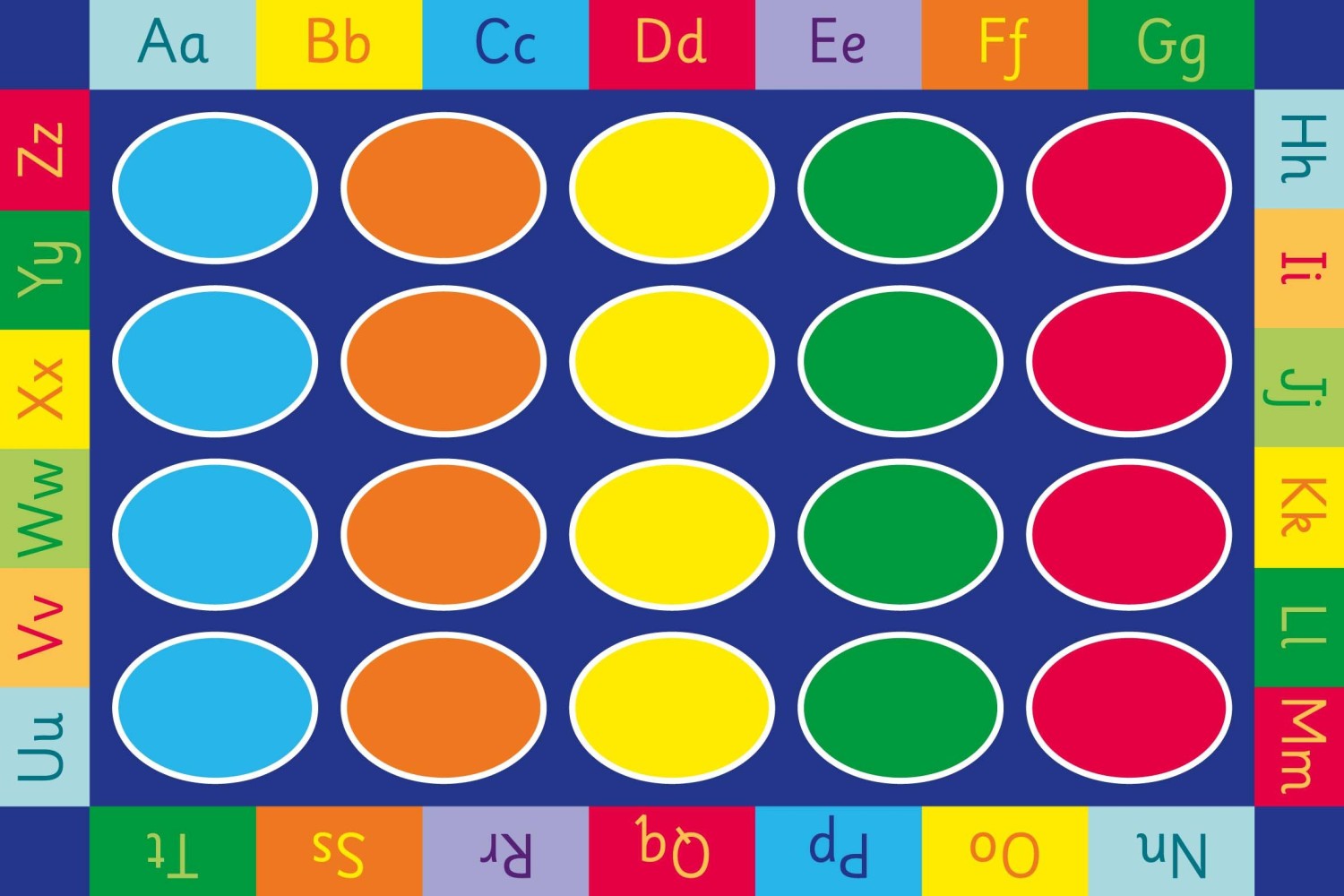 An image of Rainbow ABC Rectangular Floor Mat