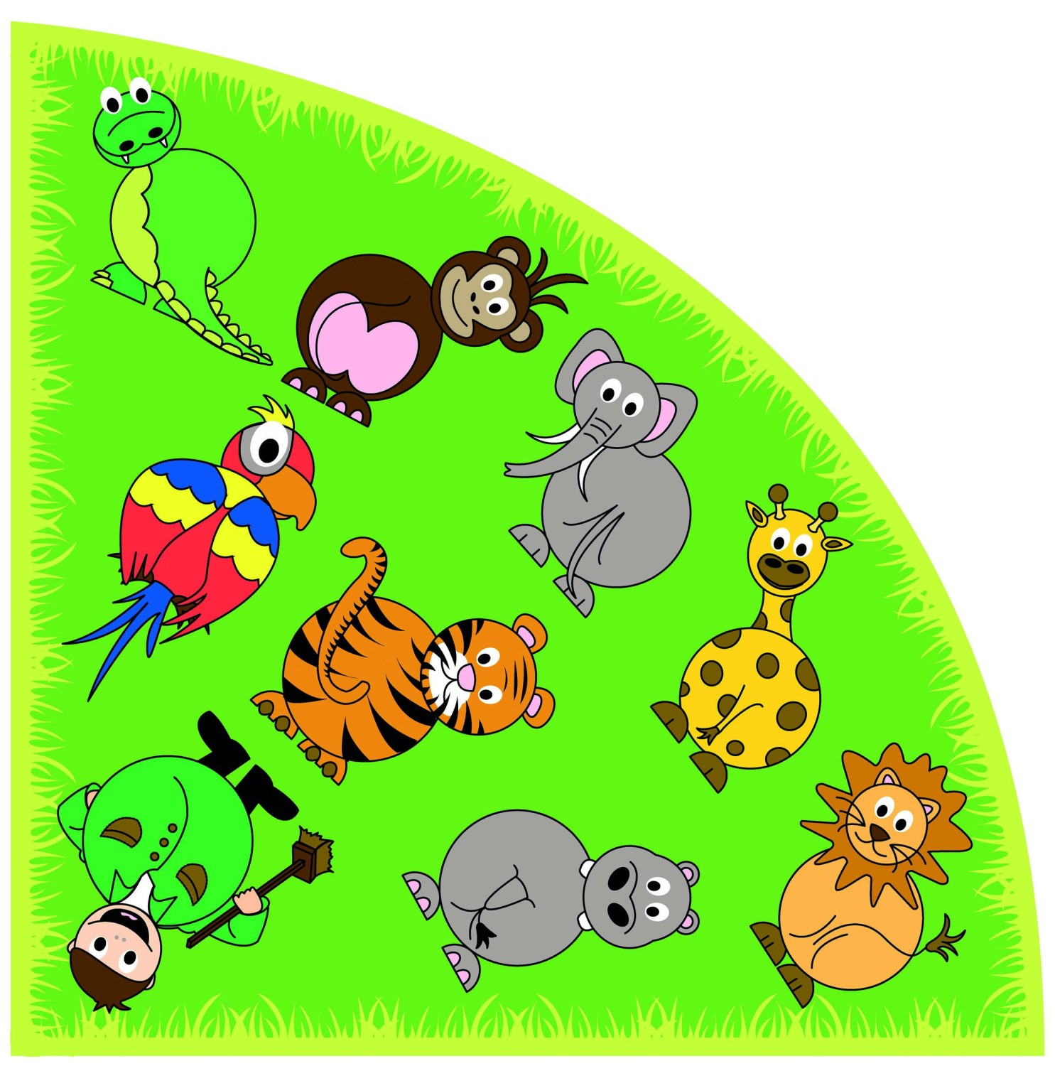 An image of Town and Country Zoo Animals Corner Mat