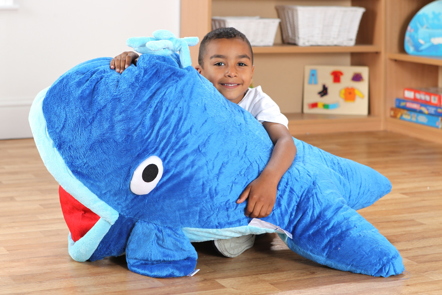 An image of Under The Sea Moby Whale Giant Floor Cushion - Soft Play