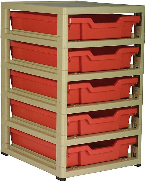 An image of Grat Stack Single Column 5 Shallow Trays