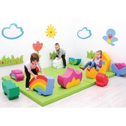 An image of AM Soft Play Mattress With Sockets Left - Soft Play