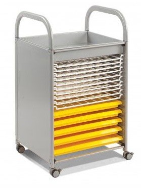 An image of Callero Art Tray Trolley with Drying Racks - Art Storage