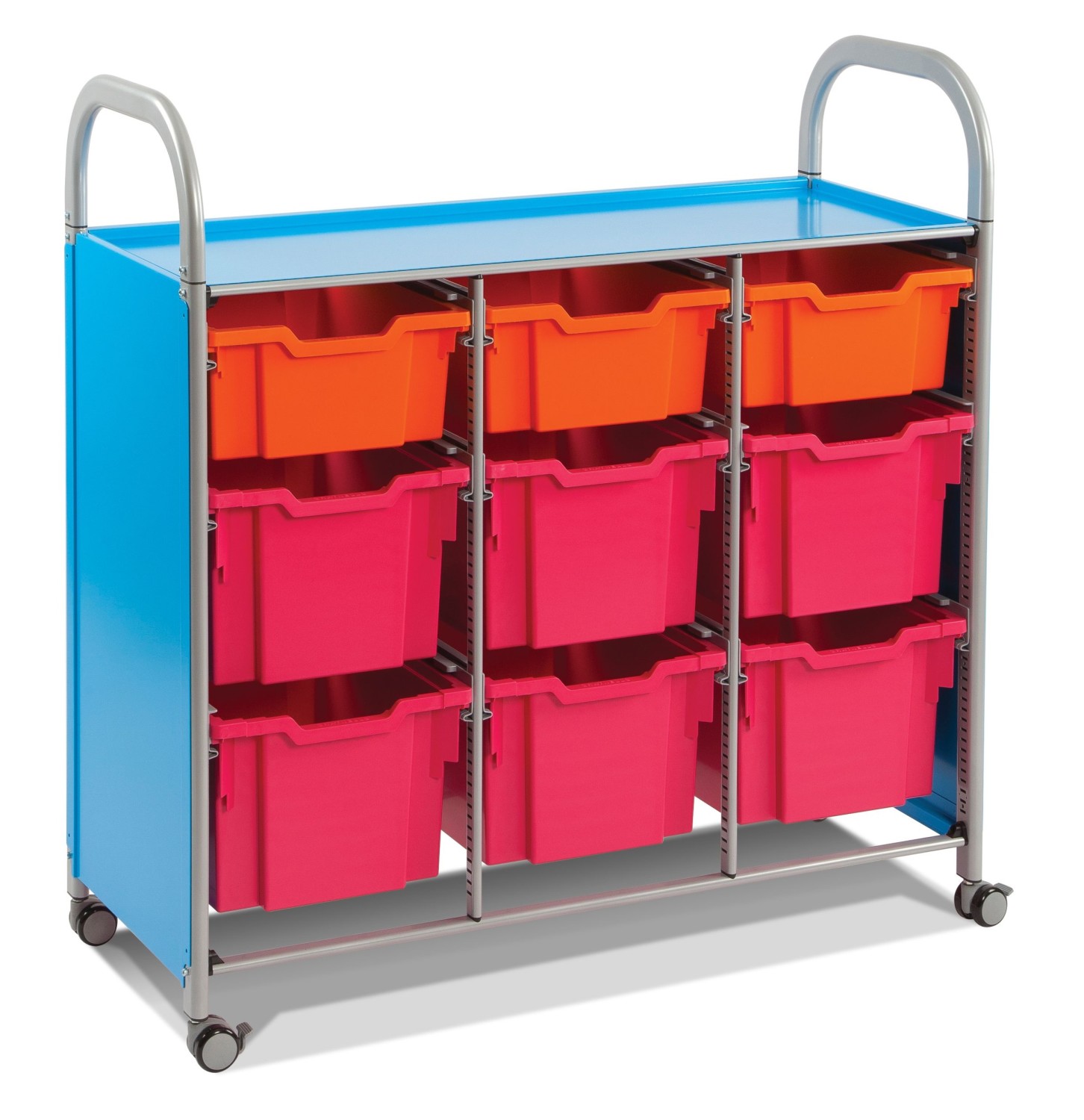 An image of Callero Storage Trolley with Deep Trays & Extra Deep Trays - L...