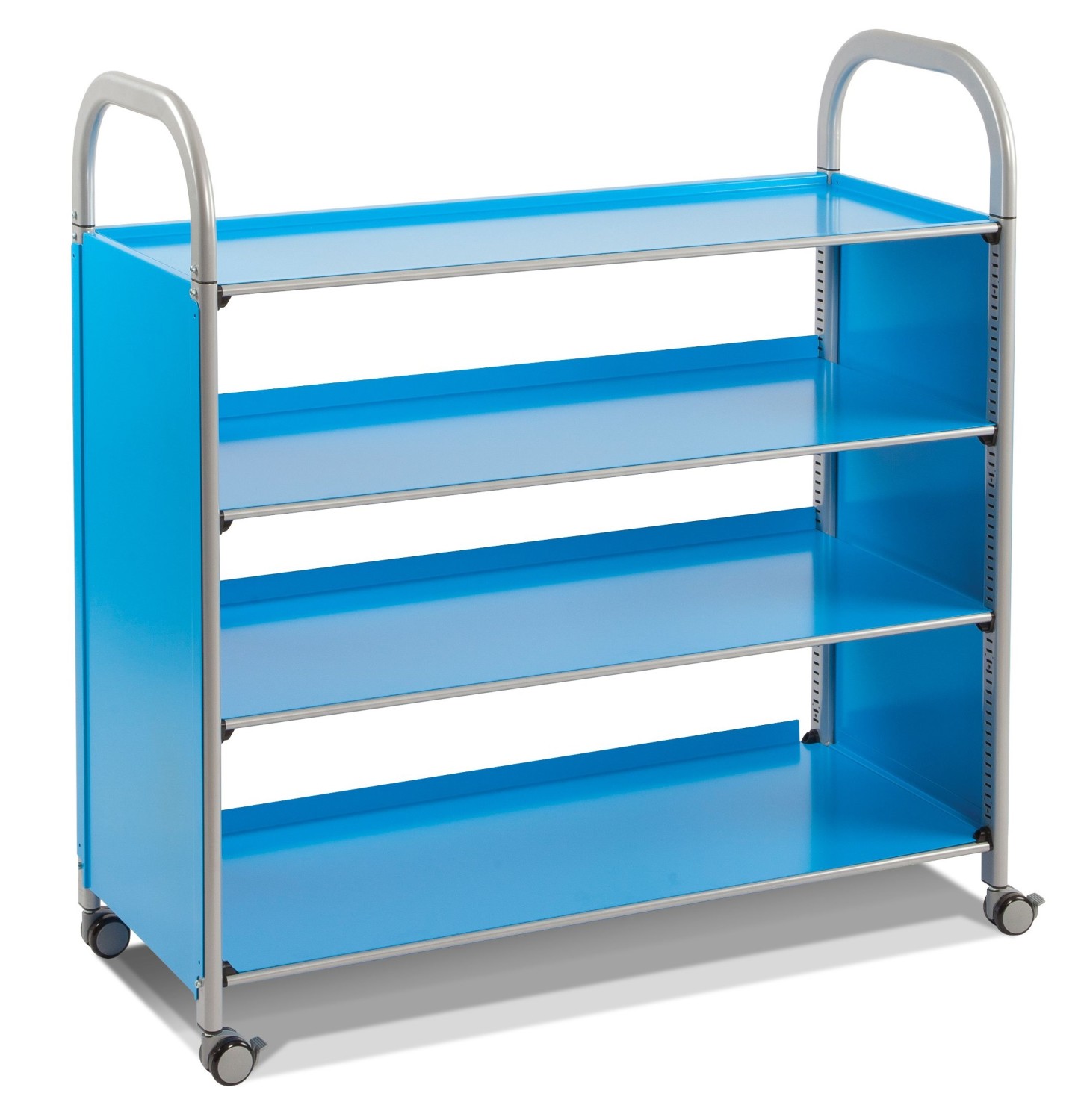 An image of Callero Flat Shelf Trolley - Lunch Trolleys for Schools