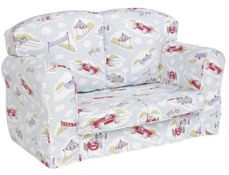 An image of Classic Racing Cars Loose Cover Sofa