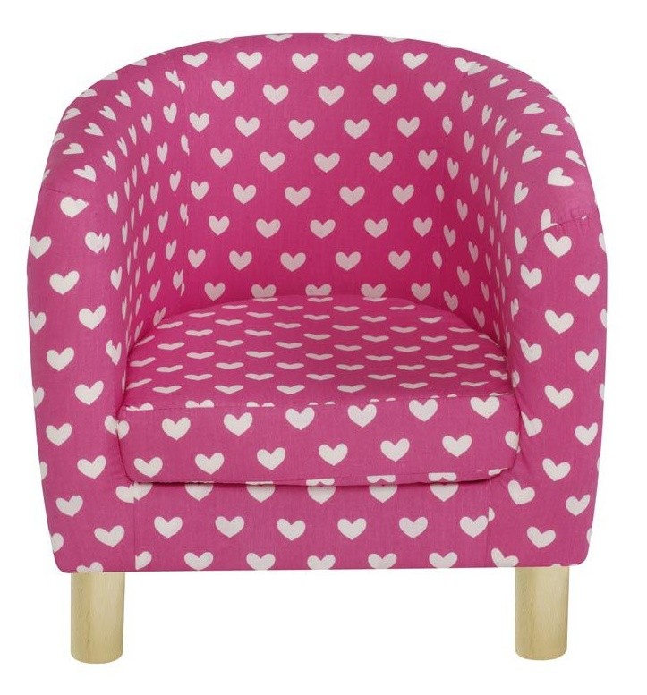 An image of JK Pink Hearts Children's Tub Chairs