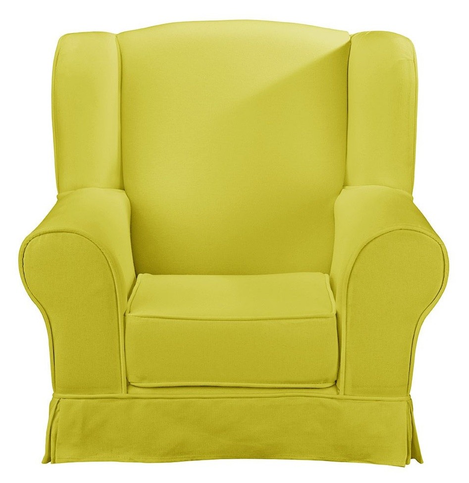 An image of JK Plain Green Wing Chair