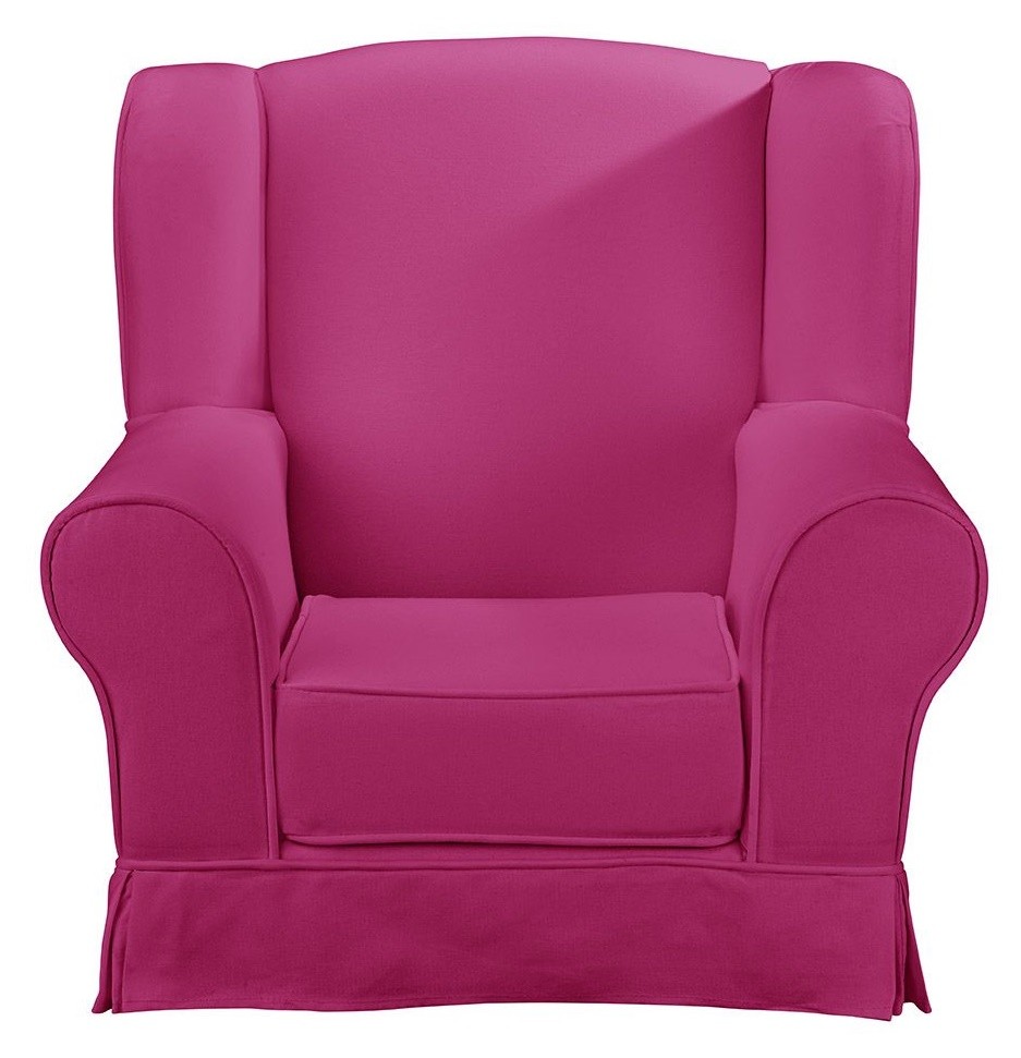 An image of JK Plain Pink Wing Chair