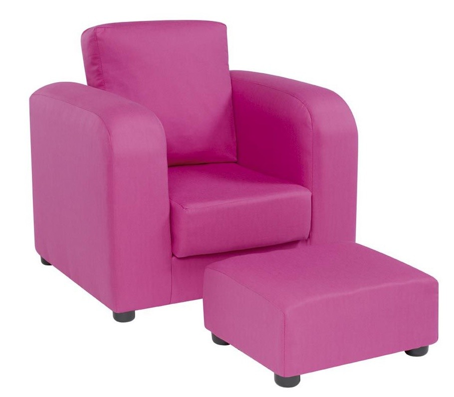 An image of JK Plain Pink Armchair and Footstool