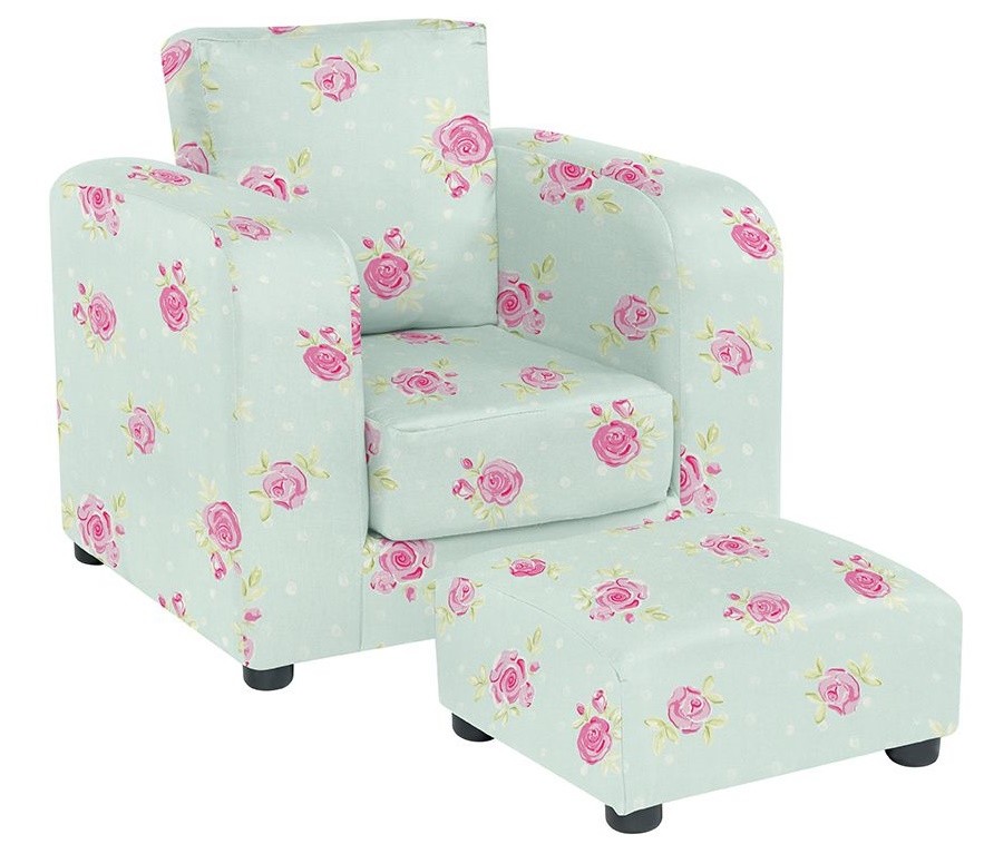 An image of JK Country Flowers  Armchair and Footstool