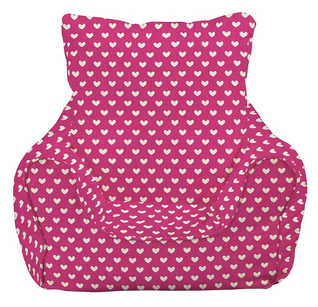 An image of JK Pink Hearts Bean Bag Chair