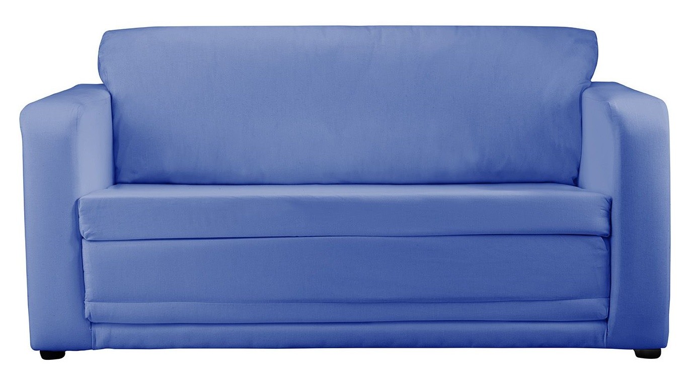 An image of JK Plain Blue Sofa Bed