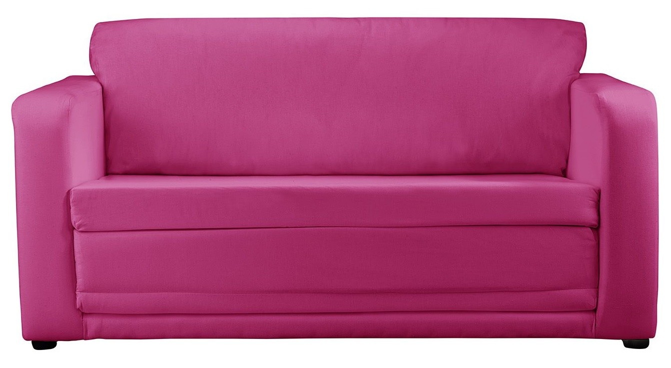 An image of JK Plain Pink Sofa Bed