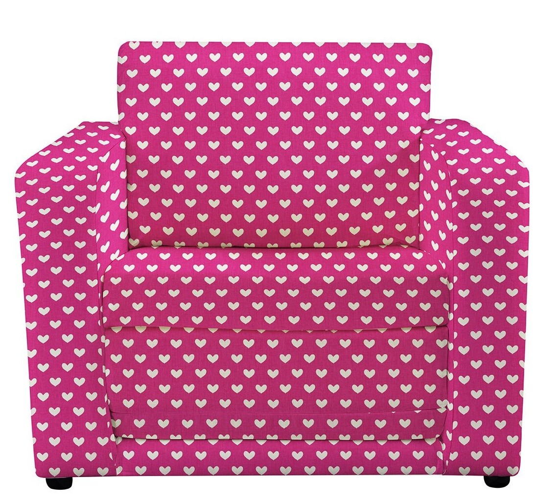 An image of JK Pink Hearts Chair Bed