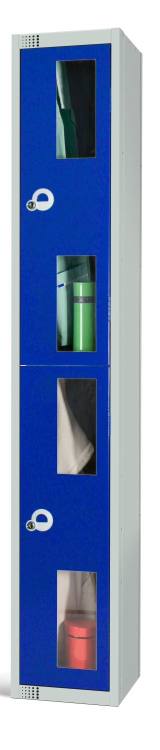 An image of Two Door Locker with Vision Panels 300mm Deep