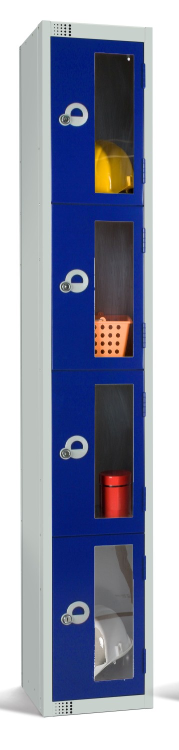 An image of Four Door Locker with Vision Panels 300mm deep