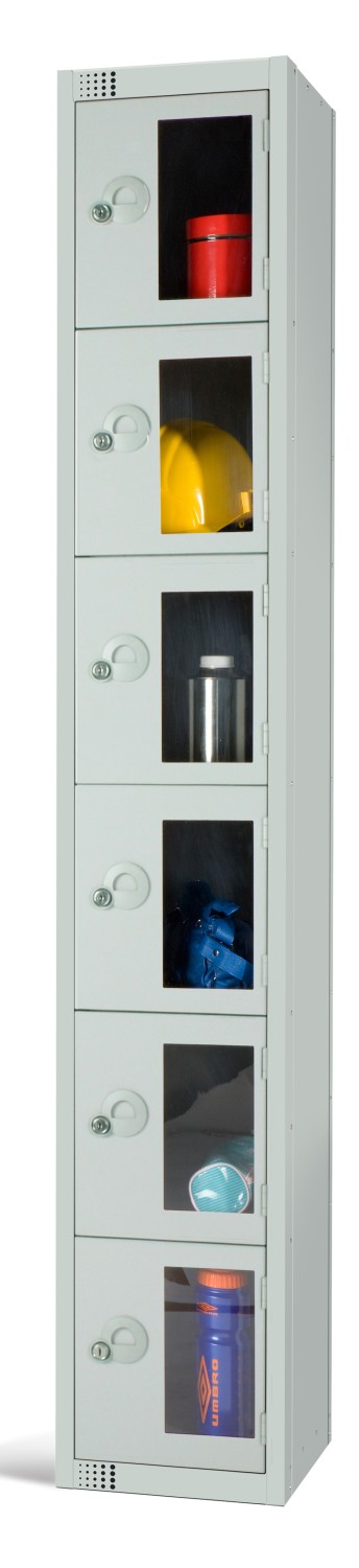 An image of Six Door Locker with Vision Panels