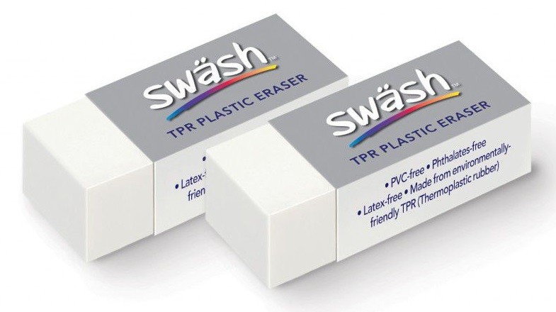 An image of Swash Premium White Plastic Erasers