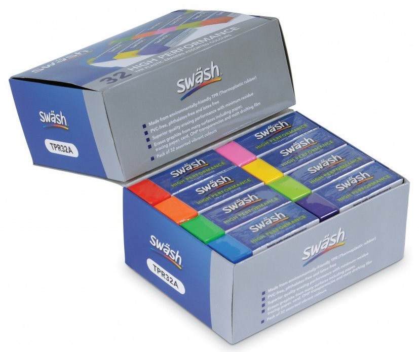 An image of Swash High Performance Coloured Plastic Erasers