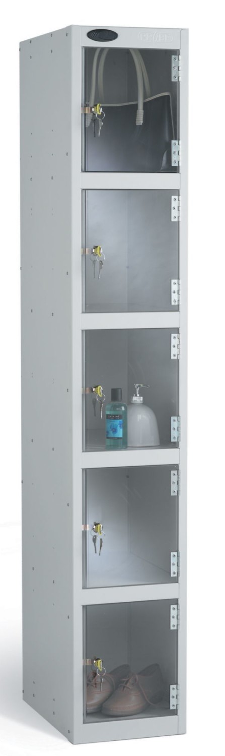 An image of Five Door Locker with Clear Doors