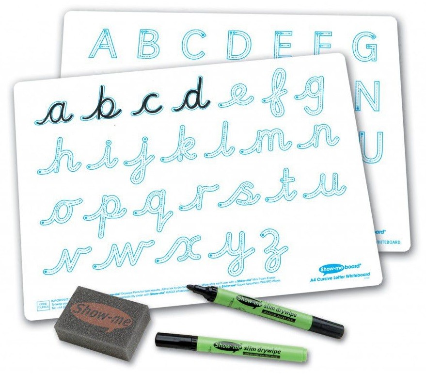 An image of Show Me Cursive Letter Formation Drywipe Boards