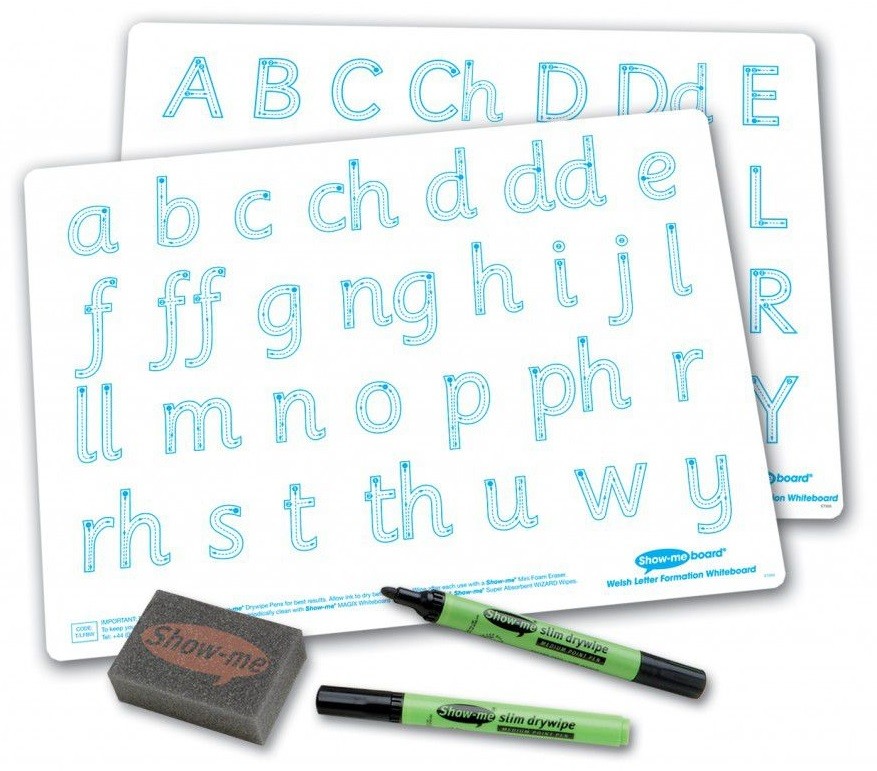 An image of Show Me Welsh Letter Formation Drywipe Boards