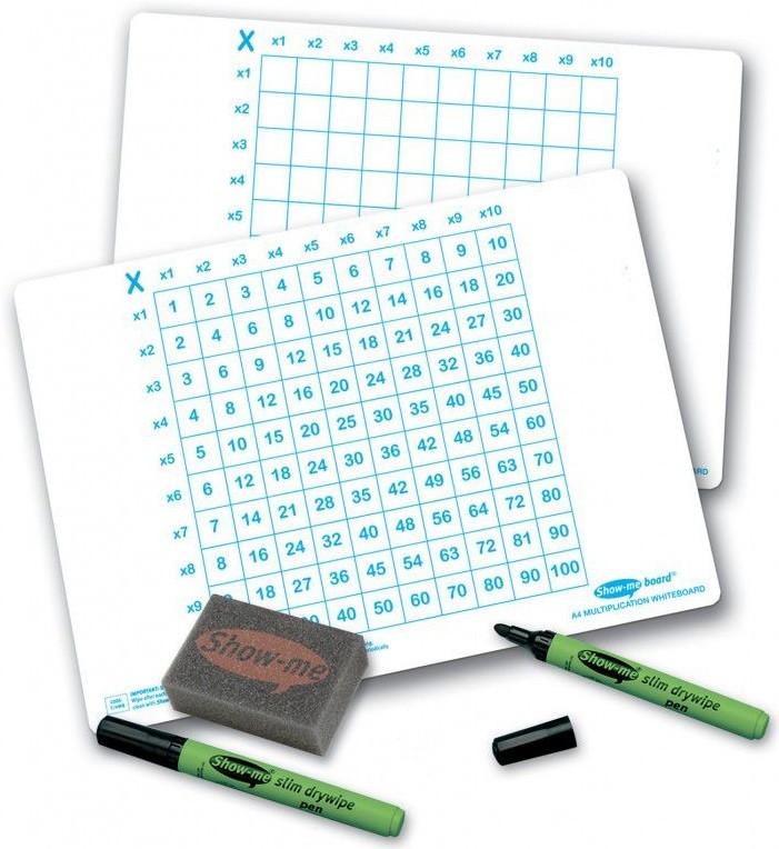 An image of Show Me Multiplication Drywipe Boards