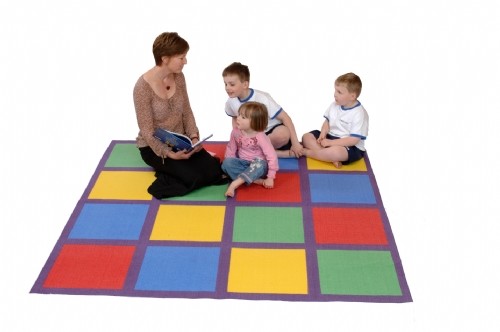 An image of Squares Classroom Rug