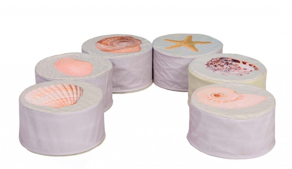 An image of Set of 6 Shell Pouffes