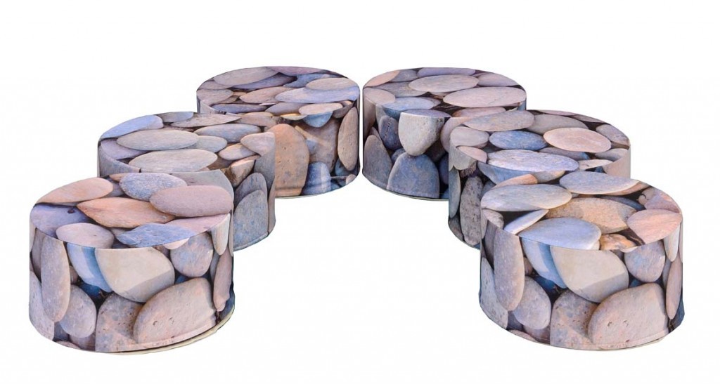 An image of Set of 6 Pebble Pouffes