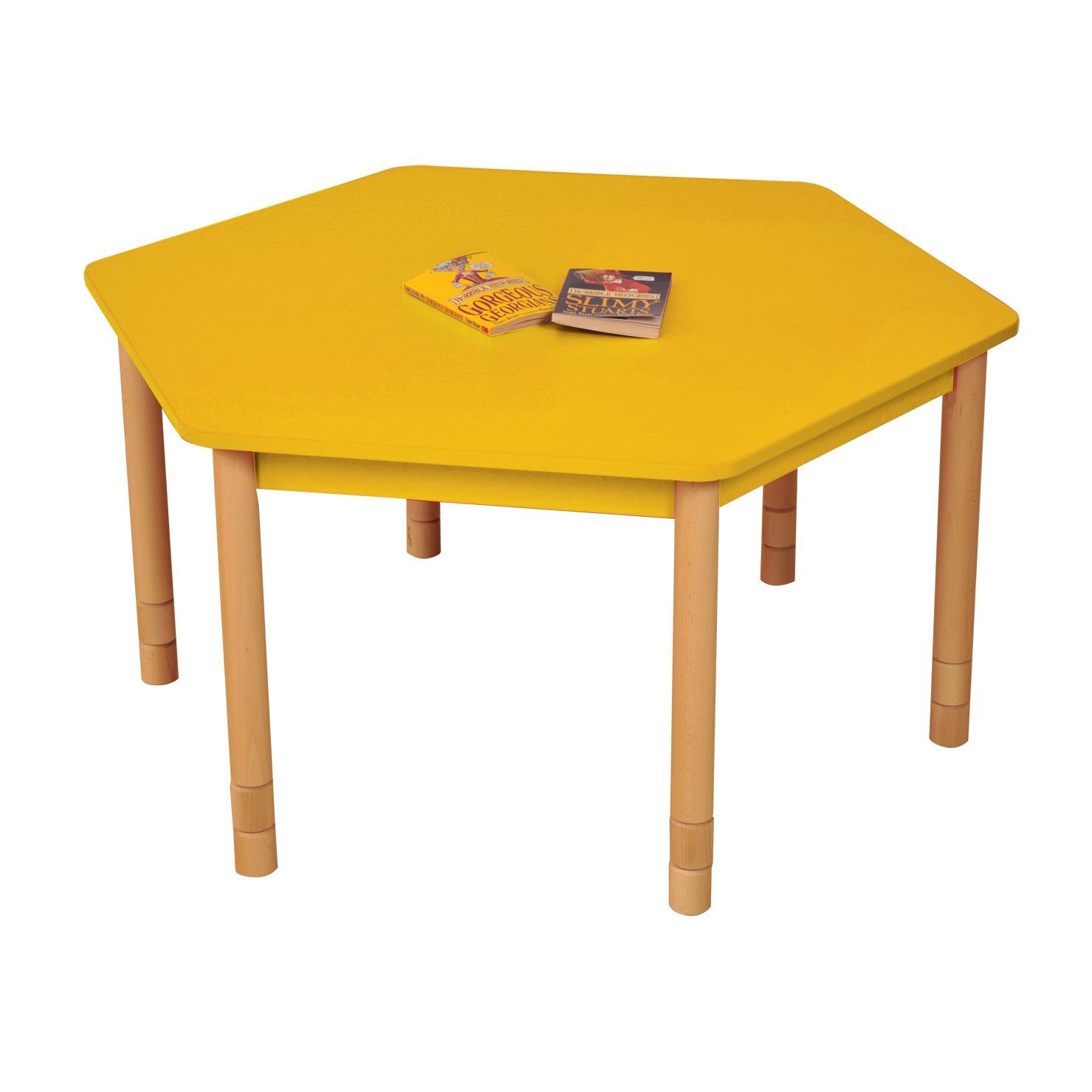 An image of JS Height Adjustable Hexagon Table - Tables