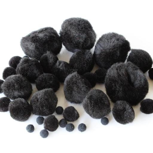 An image of Black Pompoms Assorted