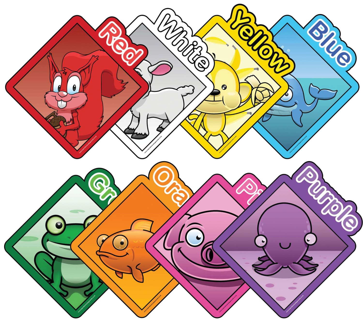 An image of Set of 8 Colour Signs