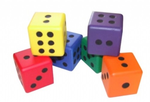 An image of Foam Rainbow Dice Set of 6