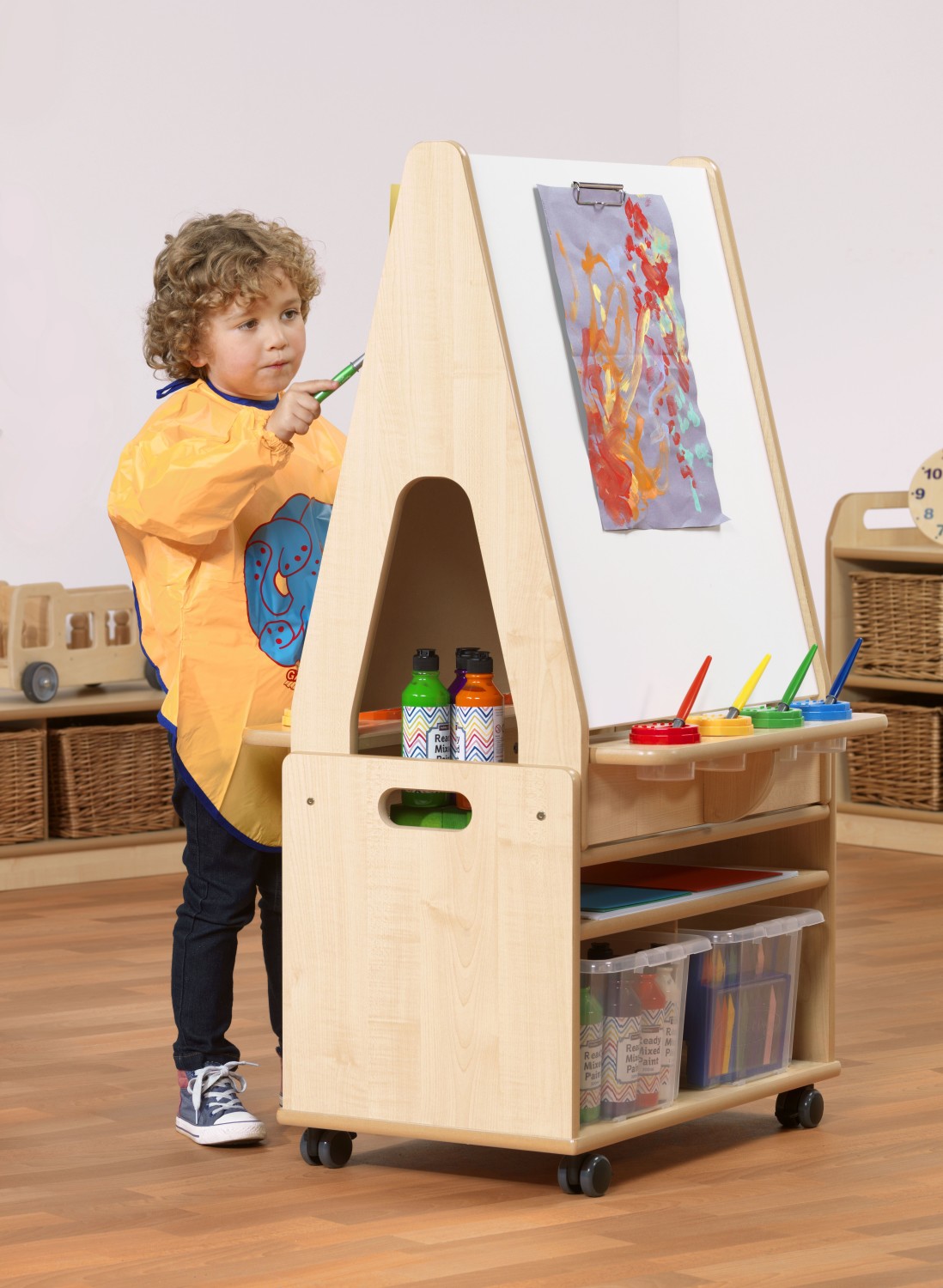 An image of Double Sided 2in1 Easel & Storage Stand Trolley