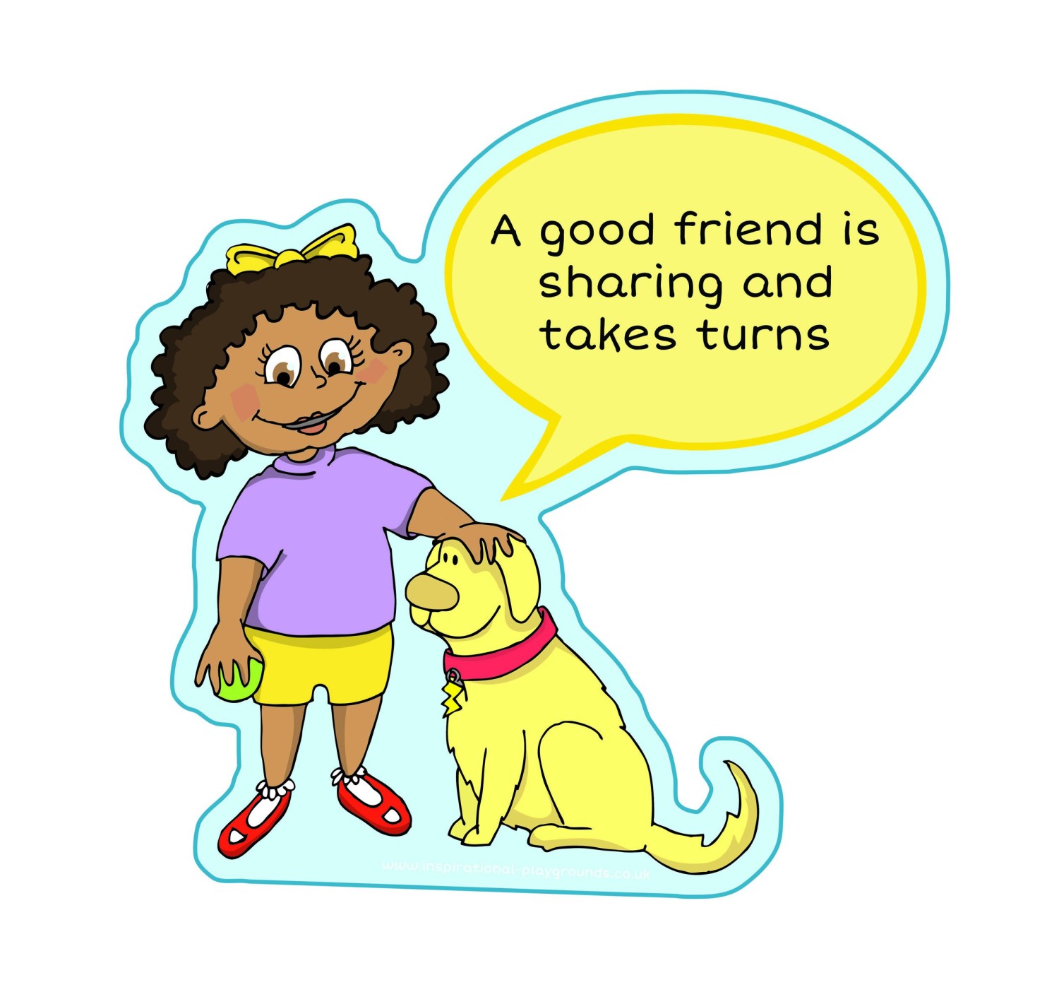 An image of Shares & Takes Turns Good Friend Sign