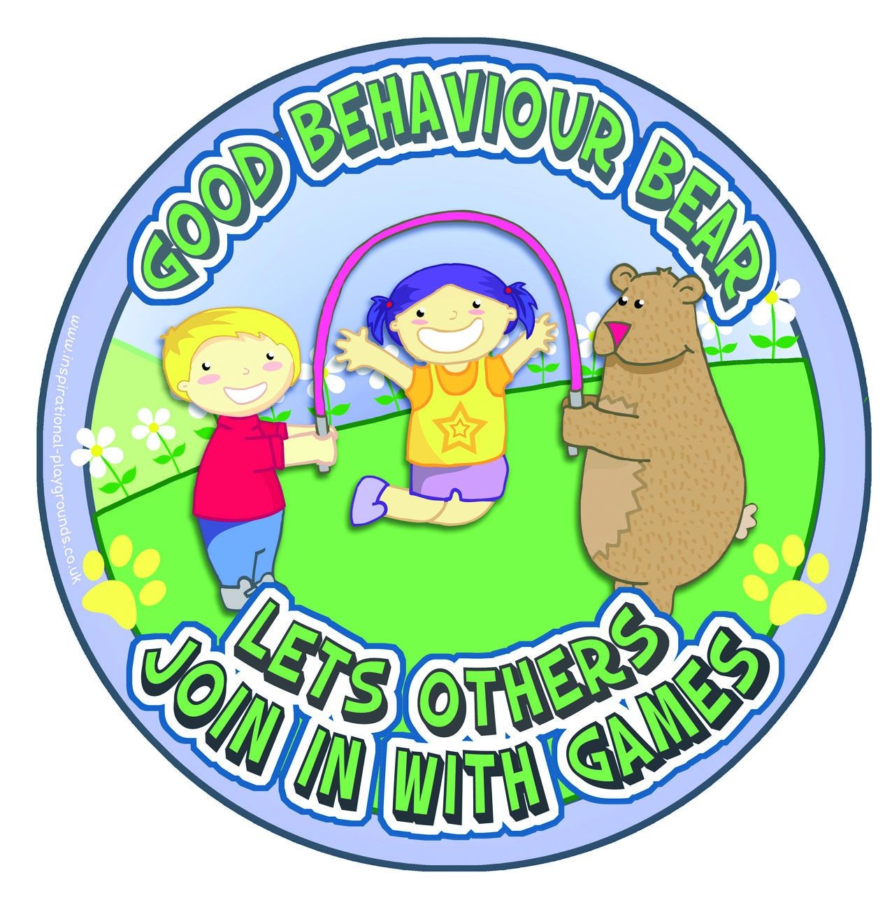 An image of Let Others Join In Good Behaviour Bear Sign