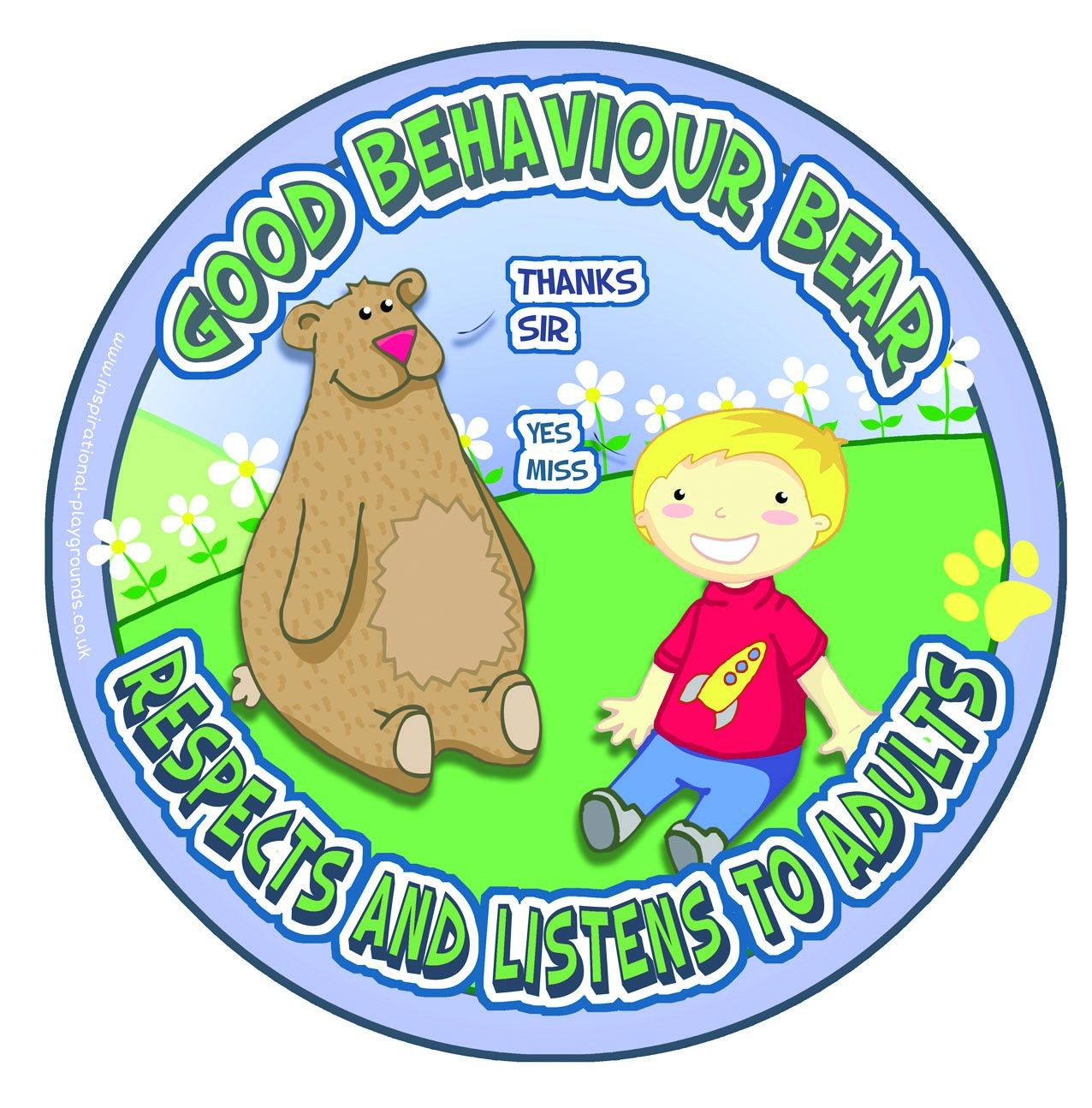 An image of Respect & Listen Good Behaviour Bear Signs