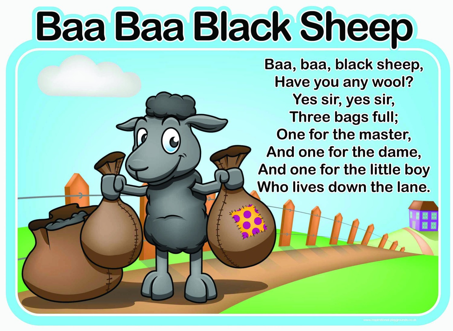 An image of Baa Baa Black Sheep Sign