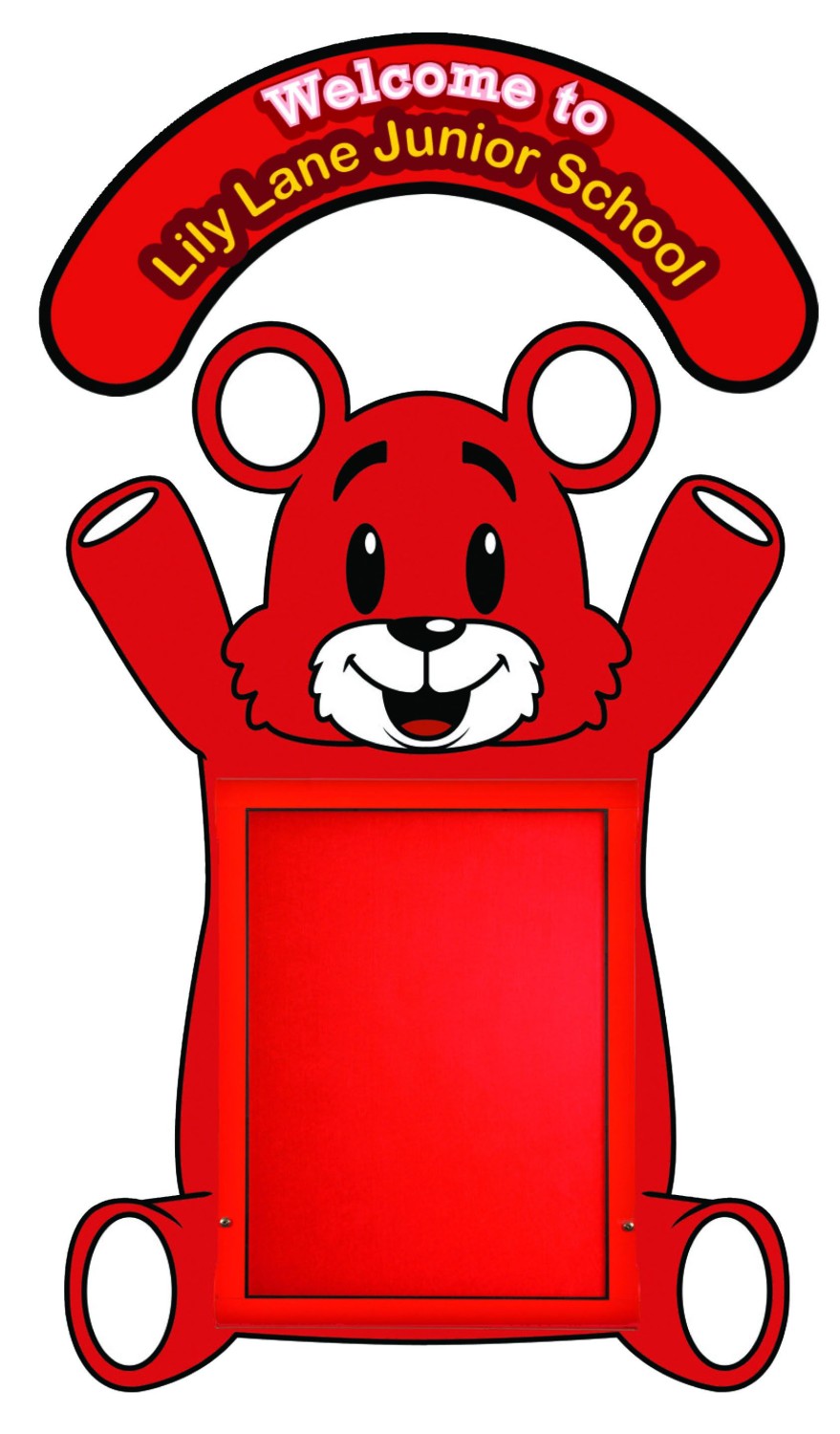 An image of Outdoor Welcome Red Teddy Bear Sign