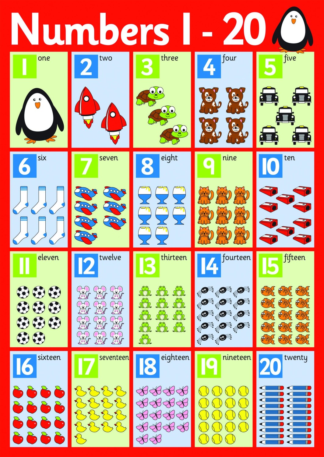 An image of Early Years 1-20 Number Poster